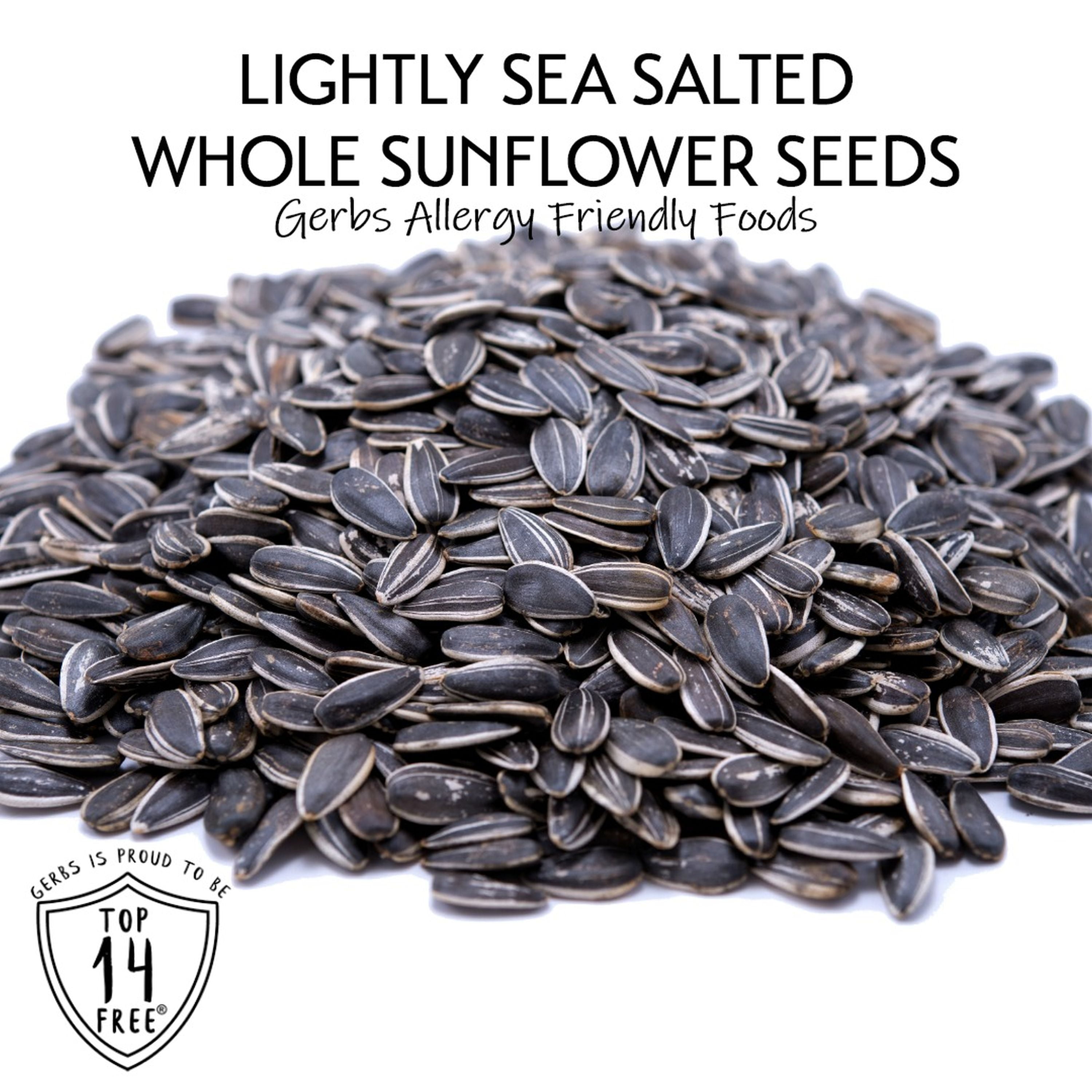 Lightly Sea Salted Sunflower Seed In Shell by Gerbs - 2 LBS - Top 14 Food Allergen Free & Non GMO - Dry Roasted