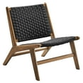 thumbnail image 2 of Modway Saoirse Woven Rope & Wood Accent Lounge Chair in Black and Walnut, 2 of 9