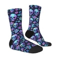 thumbnail image 4 of Yiaed Skull purple flower Print Great elasticity Crew Socks Sports socks for Men and Women, 4 of 5