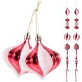 thumbnail image 5 of Gymnture 14pcs Xmas Tree Ornaments Spiral Candy Cane Bauble Balls Pendant Decor, 5 of 10