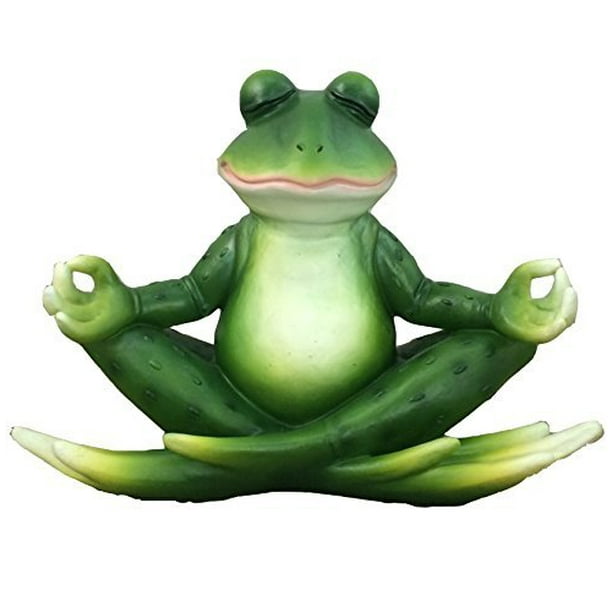 Meditating Yoga Frog Figurine By DWK Tabletop Collectible Statues For