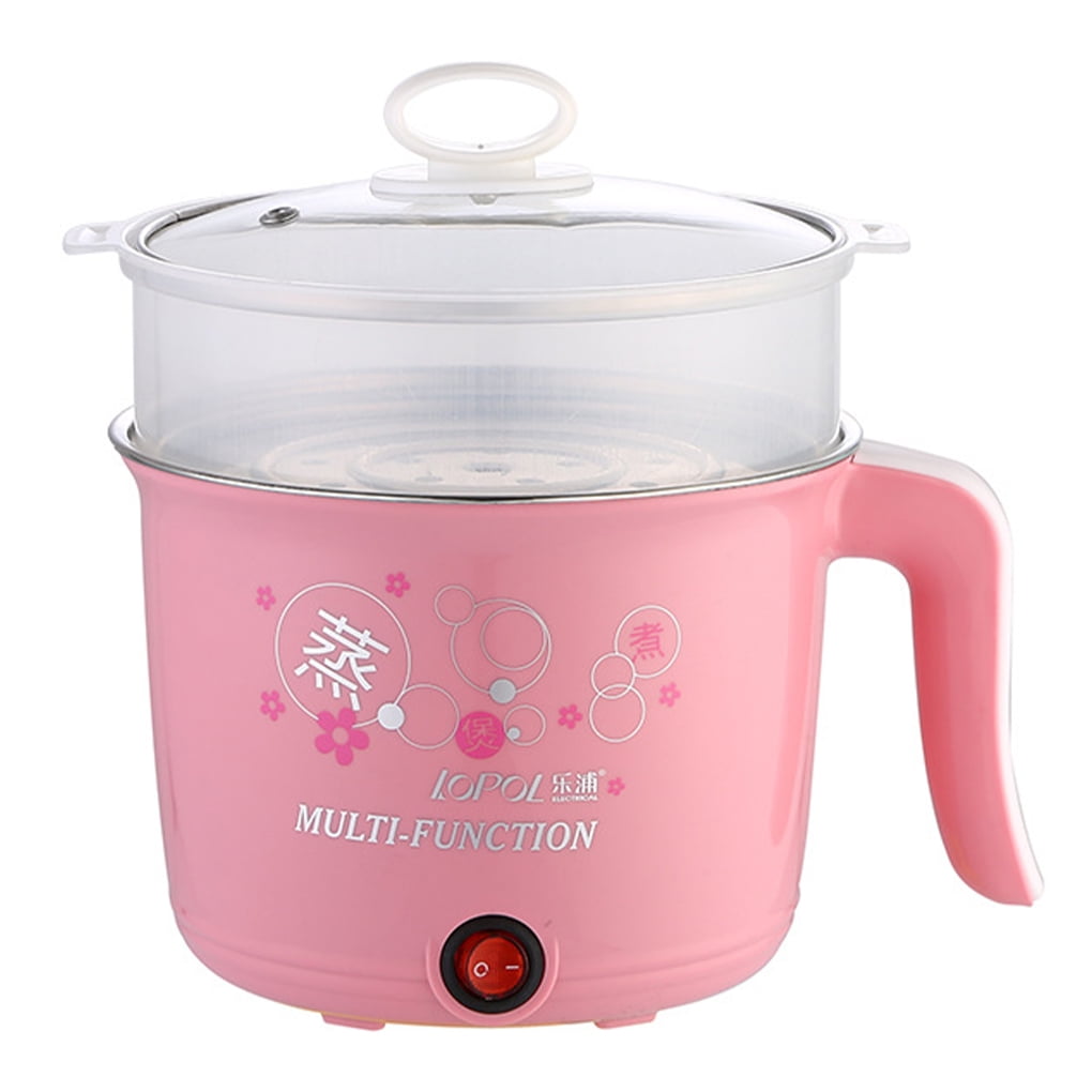 1pc EU Plug Mini Compact Electric Cooker Multi-Functional Pot and Steamer  for Single, Students and Apartments, Easy to Clean, Pink, Single Pot