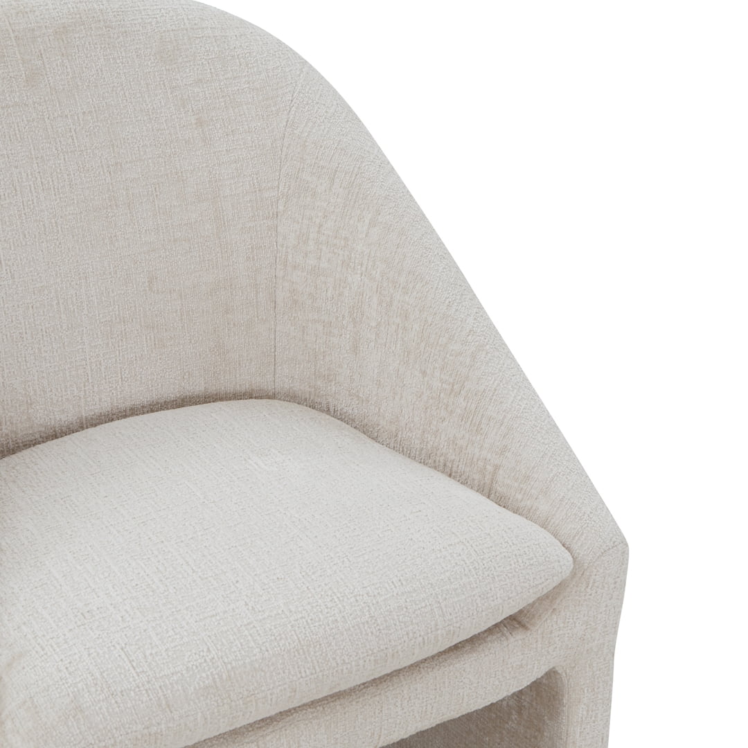 Safavieh Couture Kagan Chenille Modern Wood and Fabric Dining Side Chair, Creme