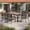 Warm Gray, variant on LazySunsets 7-Piece Patio Table and Textilene Chairs Set for 6, Patio Dining Sets With Metal Table, Warm Gray