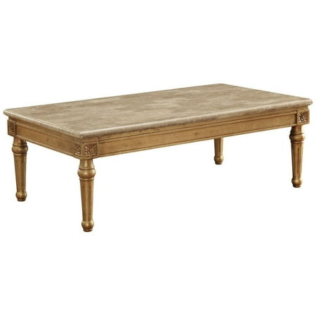 Acme Daesha Coffee Table In Marble And Antique Gold Finish 81715 Acme Daesha Coffee Table In Marble And Antique Gold Finish 81715