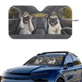 thumbnail image 2 of Xixirimido Car Windshield Sun Shade Foldable Sun Visor for Front Window Sunshade Universal Fit Most Truck SUV Vans Car Interior Accessories, Fuuny Pug Dogs, 2 of 8