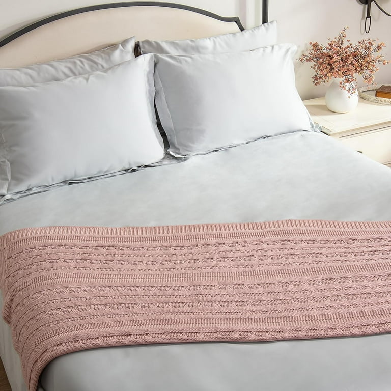 Delara Organic Cotton Throw Blanket 50x70 inches, GOTS Certified