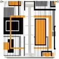 thumbnail image 5 of Sage Green Grey Stripe Kitchen Curtains, Farmhouse Watercolor Modern Geometric 3-Piece Kitchen Curtain Valance and Tiers Set 24 Inch Length, Rod Pocket Half Window Curtains for Cafe Living Room, 5 of 6