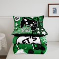 thumbnail image 5 of Homewish Cartoon Gaming Controller Twin Comforter Sets,Esports Gamepad Bedding Set,Green,Black Reversible,2 Pieces,1 Comforter and 1 Pillowcase, 5 of 7