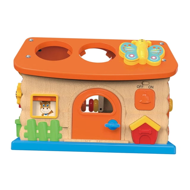 Juguete de montaje de caja de educación temprana Montessori para perfke Casa de bloques de tornillos