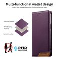 thumbnail image 3 of Funda Tipo Cartera de Cuero Sintético para Samsung Galaxy S21 Ultra Bloqueo RFID, con Ranuras para Tarjetas y Bolsillo para Efectivo, Cierre Magnético Fuerte Morado, 3 of 6