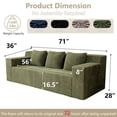 thumbnail image 4 of Luckhao 71" Compact Corduroy Cloud Loveseat, Compressed Boneless Sofa in a Box, No Assembly Required, Green, 4 of 7