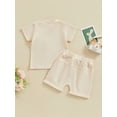 thumbnail image 4 of Boys Easter Baby Shorts Sets 6 12 18 24 Months 2T 3T Toddler Boy Summer Clothes Short Sleeve Letter Embroidery Tops and Solid Color Shorts Sets, 4 of 9