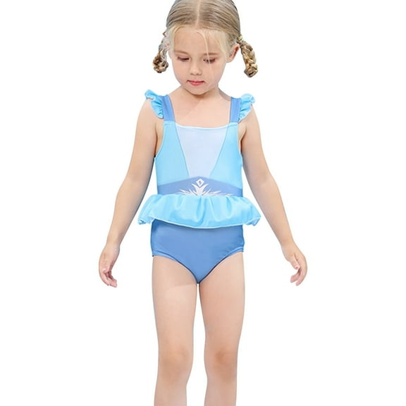 KAWELL Little Girls Two-Piece Summer Swimwear Role Play Bikini Swim Suit Toddler Tankini Red 3-10 Years