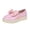 Pink, variant on Womens Platform Shoes Slip On Bow Decor Casual Footwear Chunky Sole Comfortable Round Toe Fashion Sneakers for Work Office Daily Wear British Style Brown US-6.5 (EU-38)