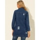 thumbnail image 5 of INSPIRE CHIC Chaqueta De Mezclilla Casual Rasgada De Manga Larga Desgastada Para Mujer Azul XS, 5 of 6
