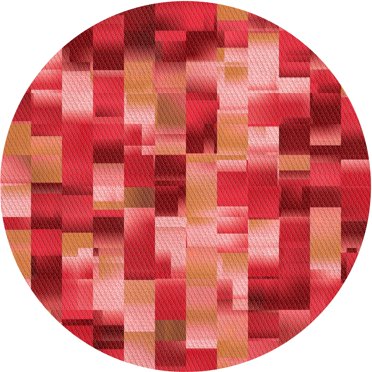 Ahgly Company Tapis d'Intérieur Rond Lavable en Machine Rouge Transitionnel, 3 Pieds Rond