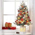 thumbnail image 5 of 3 Ft Prelit Premium Snow Flocked Artificial Christmas Tree with 8 Mode Warm White Led, Mini Prelit Xmas Pine Tree for Christmas Decoration,Yard,Home,Office,Outdoor,Indoor, 5 of 6