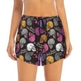 thumbnail image 2 of KLL Halloween Skeleton Pattern Shorts Women,Athletic Shorts High Waisted Running Shorts Pocket Sporty Short Gym Elastic Workout Shorts-Large, 2 of 7