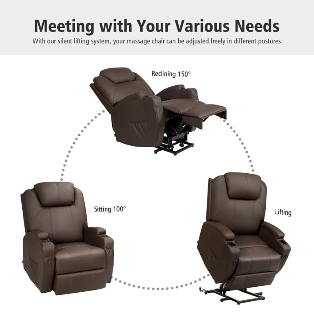 Finihen Massage Recliner Chair, Power Lift Recliner Chair with Massage and Heat for Elderly with Remote Control, for Living Room, Bedroom, Brown Finihen Massage Recliner Chair, Power Lift Recliner Chair with Massage and Heat for Elderly with Remote Control, for Living Room, Bedroom, Brown
