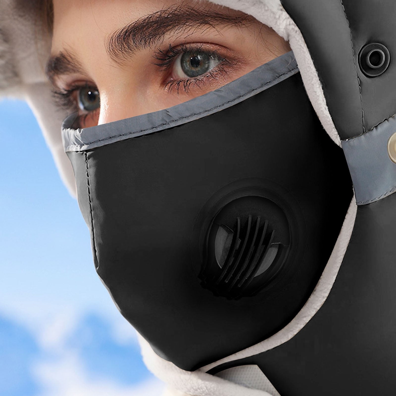 Extreme Cold Weather Hat with Detachable Face Mask & Gloves Set - Windproof Thermal Polyester for -40°C, Skiing, Snowboarding & Motorcycle Riding