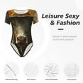 thumbnail image 4 of Balery Sunflower Cowboy Hat Cow Body de cuello redondo de manga corta para mujer Tops de manga corta Tops básicos-Small, 4 of 7