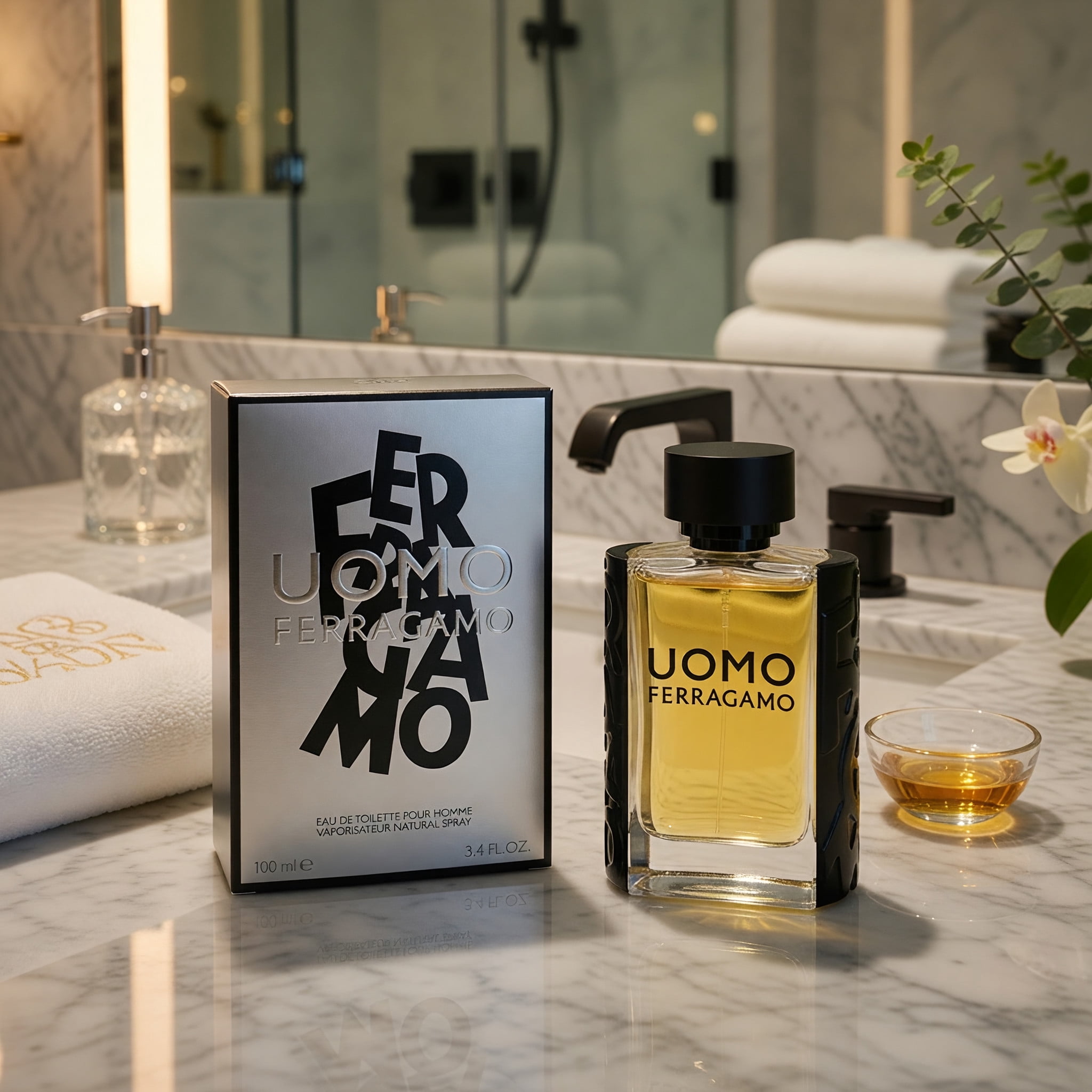 Salvatore Ferragamo Uomo Eau De Toilette Spray 3.4 oz, Bergamot