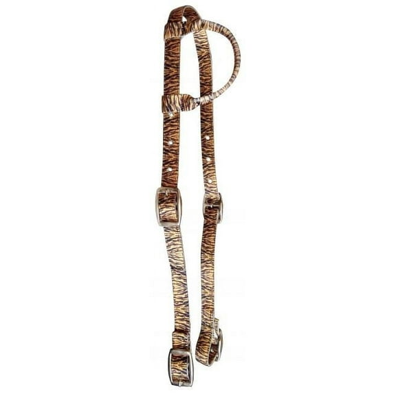 Showman Tiger Print Nylon Single Ear Headstall