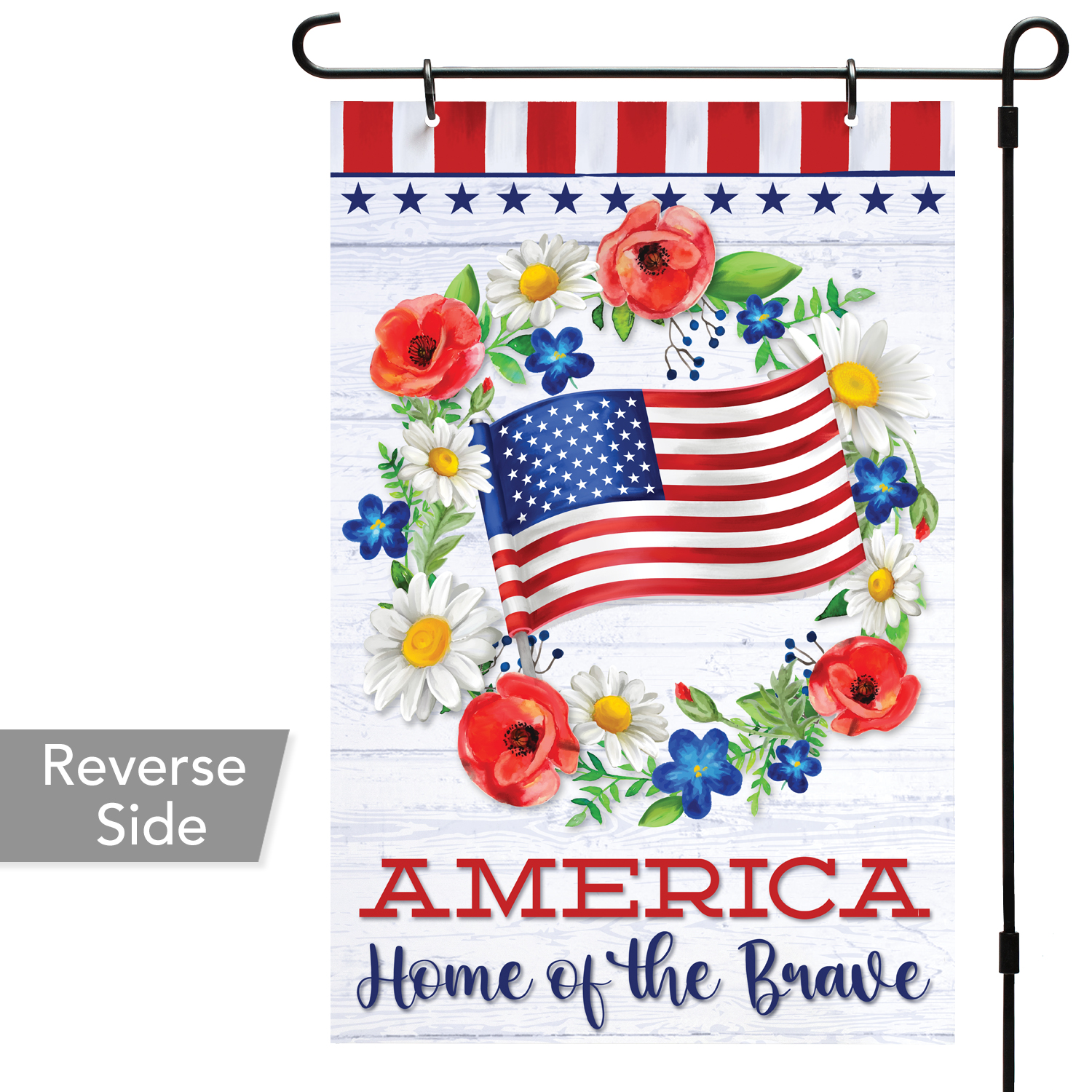 CounterArt "Patriotic Flower Garden Flag" 18.25" x 12", Reversible Multi-Image Reusable Outdoor Garden Flag, Made in the USA, Holds Color, Easy to Clean - image 2 of 4