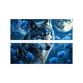 thumbnail image 2 of Aesthetic Blue Flowered Wolf Car Vinyl Wrap, PVC Waterproof Car Hood Vinyl Wraps Sticker, Self-Adhesive Scratch-Resistant Stickers for Engine Cover, Car Decal for Trucks, 2 of 6