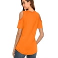 thumbnail image 2 of Women's Short Sleeve V Neck Criss Cross T-Shirt Tops, 2 of 4