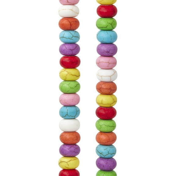 Colorful Howlite Rondel Beads - 8mm by Bead Landing