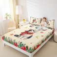 thumbnail image 4 of Homewish Cute Cat Animal Queen Sheet Sets for Teen, Cartoon Xmas Reindeer Flat Sheet, Western Winter Christmas Queen Fitted Sheet, Microfiber Bedroom Decor, 4-Piece, 4 of 7