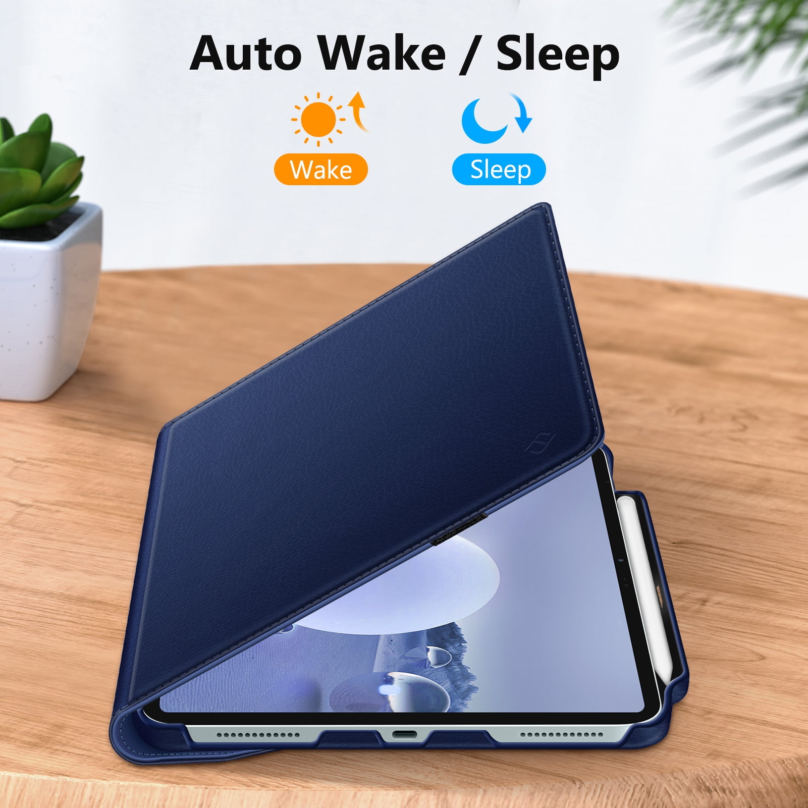 Fintie Rotating Case for iPad Air 13-inch (M4) 2026, (M3) 2025, (M2) 2024 - 360 Degree Rotating Protective Stand Cover with Pencil Holder, Navy