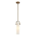 thumbnail image 3 of Innovations Lighting  Pilaster II Cylinder - 1 Light 12" Stem Hung Pendant Brushed Brass/Matte White, 3 of 5