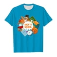 thumbnail image 1 of Girls Shirts Short Sleeved Soft Comfortable Back To School Pattern Cartoon Wearing Girls Tops Blue 10 Years-11 Years, 1 of 5