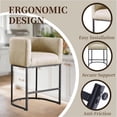 thumbnail image 5 of CRERIYO 26" Counter Height Bar Stool Set of 1, Fabric Upholstered Modern Barrel Bar Chair with Metal Frame, Camel, 5 of 6