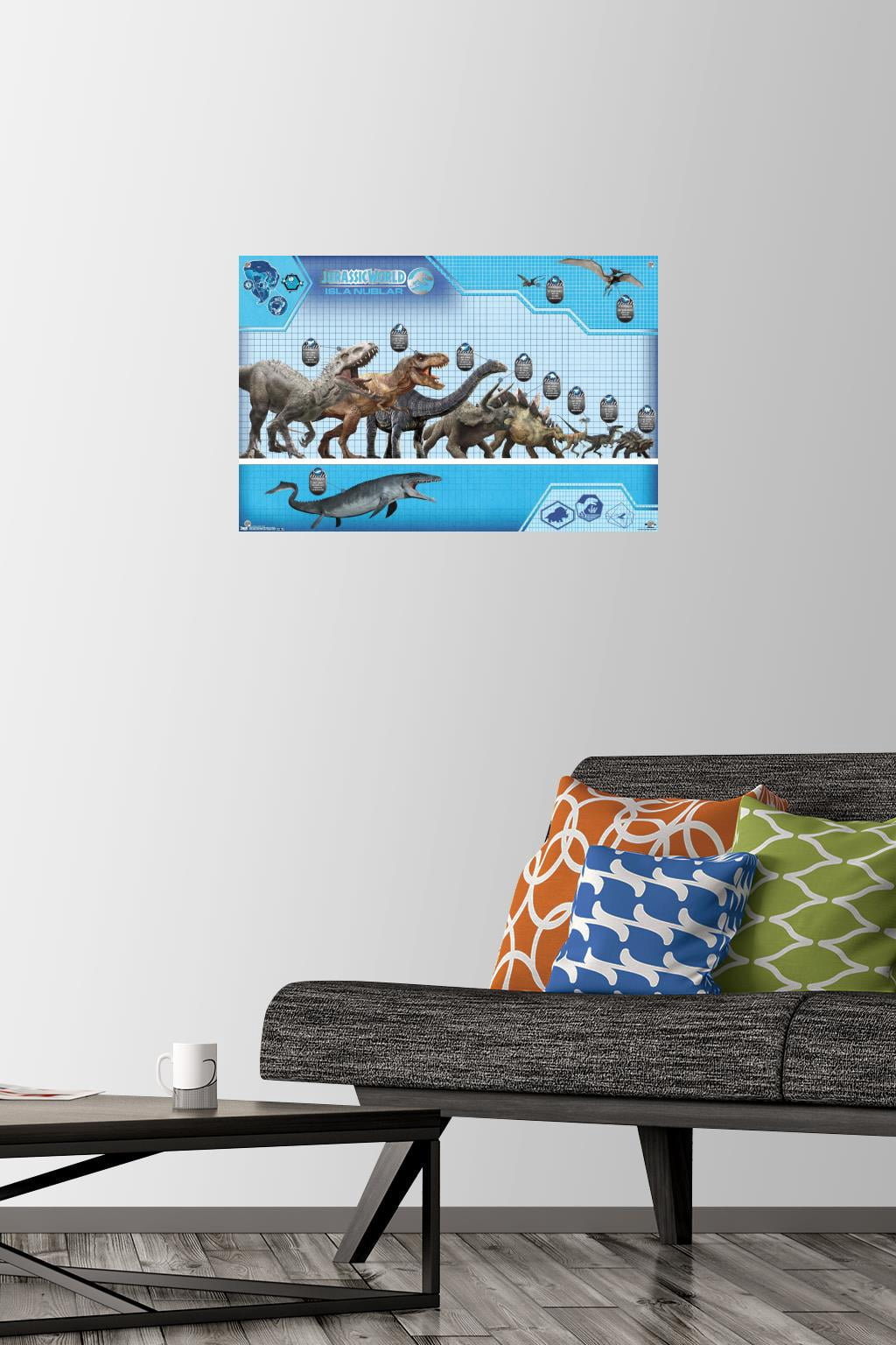 Jurassic World - Chart Wall Poster with Push Pins, 14.725" x 22.375"