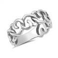 thumbnail image 1 of Oxidized Celtic Heart Knot Chain Promise Ring Sterling Silver Band 925 Jewelry Female Male Size 6, 1 of 4