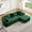 Green + Teddy + 3 Seat, variant on SOULART 105.9" Cloud Couch, White Teddy Fabric L-Shaped Sectional Sofa for Living Room, No Assembly Fluffy Comfy Chaise Lounge with Contrast Color Design