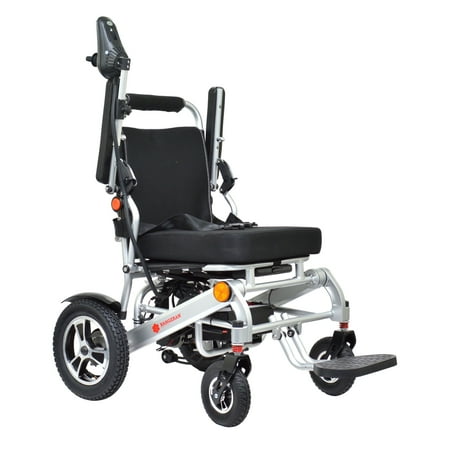 Thunderbolt Manual Reclining Lightweight Foldable Wheelchair for Adults & Seniors, Adjustable Backrest & Wide Seat | Travel-Friendly Mobility Scooter | Transport Chair (Silver, Manual Recline)