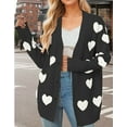 thumbnail image 4 of Cardigan Sweaters for Women Valentine's Day Heart Sweaters Oversized Cable Knit Button V Neck Long Sleeve Fall Fashion Outerwear Coat Alsol Lamesa, 4 of 6