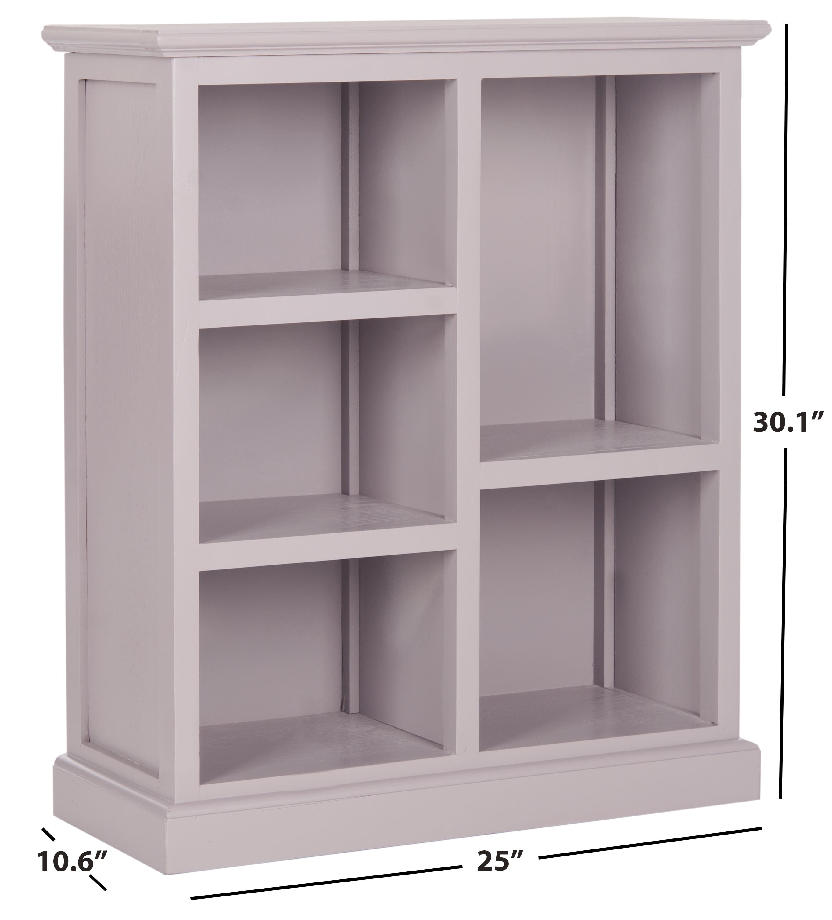 SAFAVIEH Maralah Country Transitional Bookcase with 5 Shelves, Quartz Grey