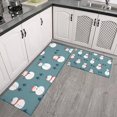 thumbnail image 2 of Blue Christmas Snowman Pattern Kitchen Rugs Sets Of 2,Anti Fatigue Kitchen Mat Rugs Non Slip Washable,Decorative Kitchen Floor Mats for Kitchen,Sink,Laundry,17"x30"+17"x47", 2 of 7