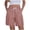 Pink, variant on Fsgntruao Women Solid Color Clothing With Elastic Casual Elastic Pockets Five-Point Four Pockets Pants Overalls