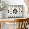 thumbnail image 2 of Framed Canvas Wall Art for Living Room Green Bohemian Wall Decor, Southwest Tribal Aztec Geometric Aesthetic Paintings for Bedroom Office Kitchen, Ready to Hang Artwork Wall Pictures 8x8 Inch, 2 of 9