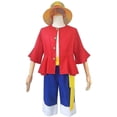 thumbnail image 2 of Mono de una pieza D. Disfraz de Luffy, sombreros de paja de pirata, trajes de pirata, Manga de Anime japonés, conjunto de disfraces de Halloween para adultos, 2 of 5