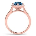 thumbnail image 4 of Aonejewelry 0.75 Ctw. Glitzy Halo Blue Diamond Wedding Engagement Ring In 14K Rose Gold, 4 of 4
