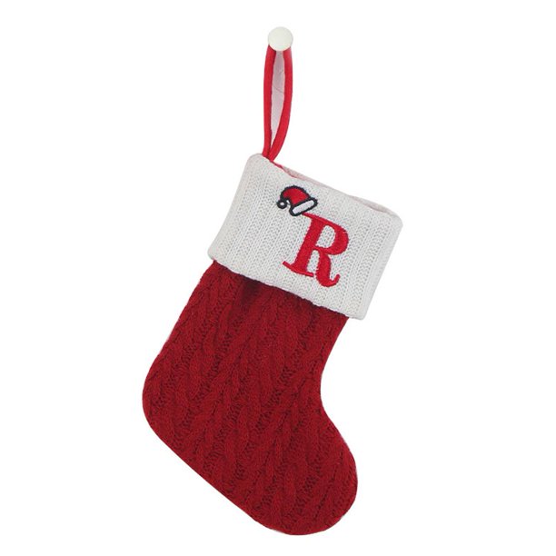TQEHS Calcetines de punto con el alfabeto navideño Lindos calcetines de punto para Navidad Adornos Gif L9C7