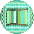 thumbnail image 1 of Ahgly Company Machine Washable Indoor Round Abstract Turquoise Blue Contemporary Area Rugs, 5' Round, 1 of 4